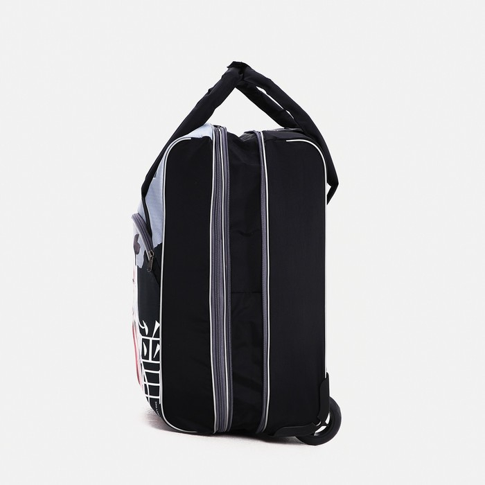 Чемодан малый 37 л (S) с сумкой, отдел на молнии, с расширением, с расширением, цвет чёрный