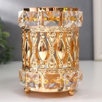 Подсвечник металл на 1 свечу "Бесконечная любовь" цилиндр золото 13х9х9 см