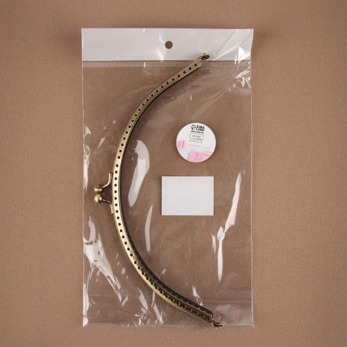 Фермуар пришивной «Полукруг», 20 × 9 см, цвет бронзовый Фермуар пришивной «Полукруг», 20 × 9 см, цвет бронзовый