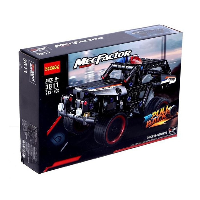 Конструктор с инерционным механизмом &laquo;Полицейский джип&raquo;, 213 деталей