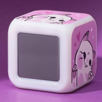 Часы будильник электронные &laquo;Котик&raquo;, мод.49, 7,8 х 7,8 см.