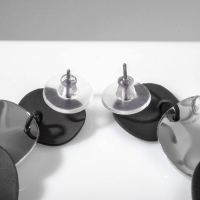 Серьги металл &laquo;Азелия&raquo; круги, трио, цвет чёрный в серебре