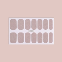 Лаковые полоски для маникюра, 14 шт, с блёстками, цвет бежевый