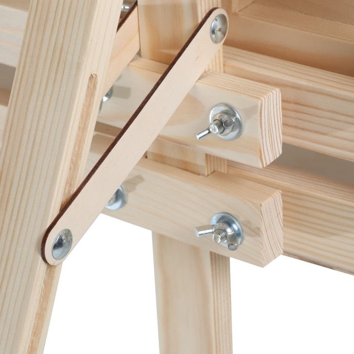 Мольберт тип &laquo;Лира&raquo; 175 х 62 см, планшет 70 х 50 мм, полка 66 х 12 см, с бегунком, неокрашенное дерево, Calligrata