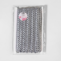 Тесьма декоративная &laquo;Самоса&raquo;, 18 мм, 9,1 &plusmn; 0,5 м, цвет серый