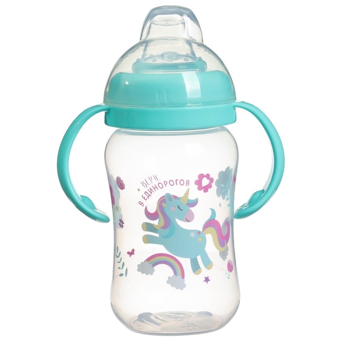 Поильник-непроливайка, мягкий носик, от 9 мес., 270 мл., &laquo;Единорог&raquo;, M&B