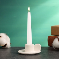 Подсвечник "Саймон" белый глянец, 3х6х6см Подсвечник "Саймон" белый глянец, 3х6х6см