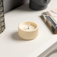 Светодиодная свеча &laquo;Интерьерная бежевая&raquo; 9.5 x 5 см, батарейки ААx2 (не в комплекте), свечение тёплое белое