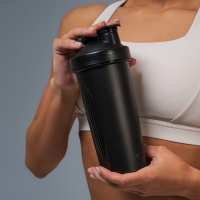 Шейкер для спортивного питания Onlytop, 600 мл, цвет черный