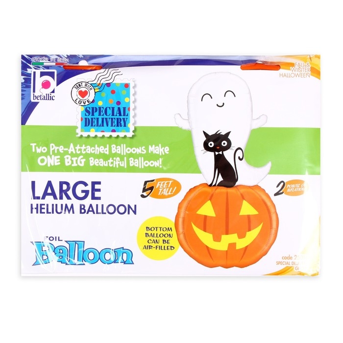 Шар фольгированный 60'' «Привидение с котёнком», фигура, 1 шт. Шар фольгированный 60'' «Привидение с котёнком», фигура, 1 шт.