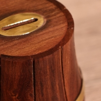 Копилка "Бочка" 10х10х12 см, манговое дерево Копилка "Бочка" 10х10х12 см, манговое дерево