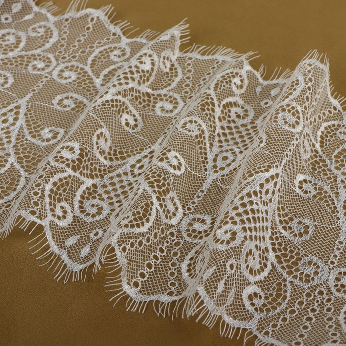 Кружево реснички, 190 мм × 3 ± 0,5 м, цвет белый Кружево реснички, 190 мм × 3 ± 0,5 м, цвет белый