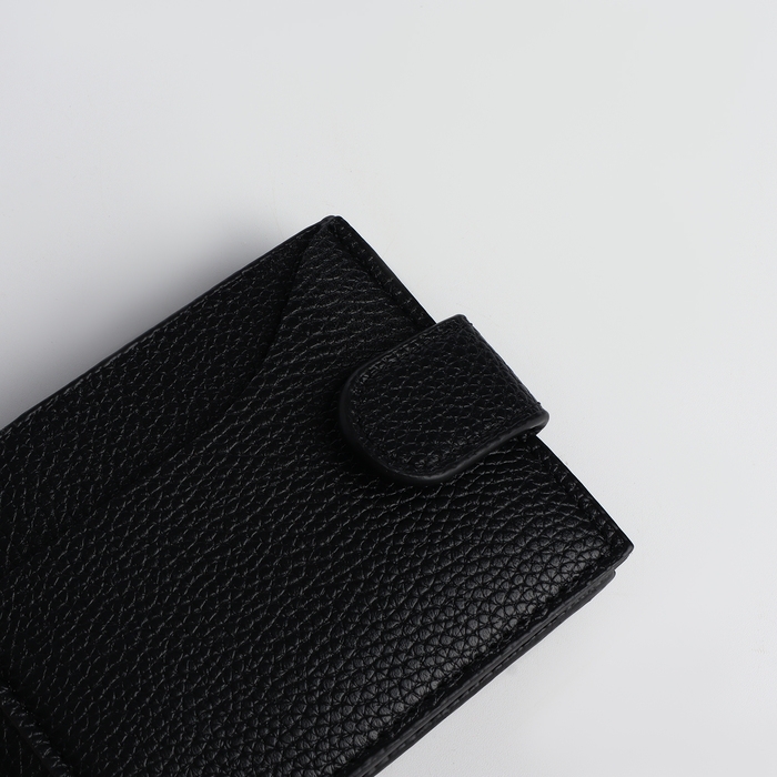 Портмоне мужское на кнопке, отдел для карт, монет, цвет чёрный Портмоне мужское на кнопке, отдел для карт, монет, цвет чёрный