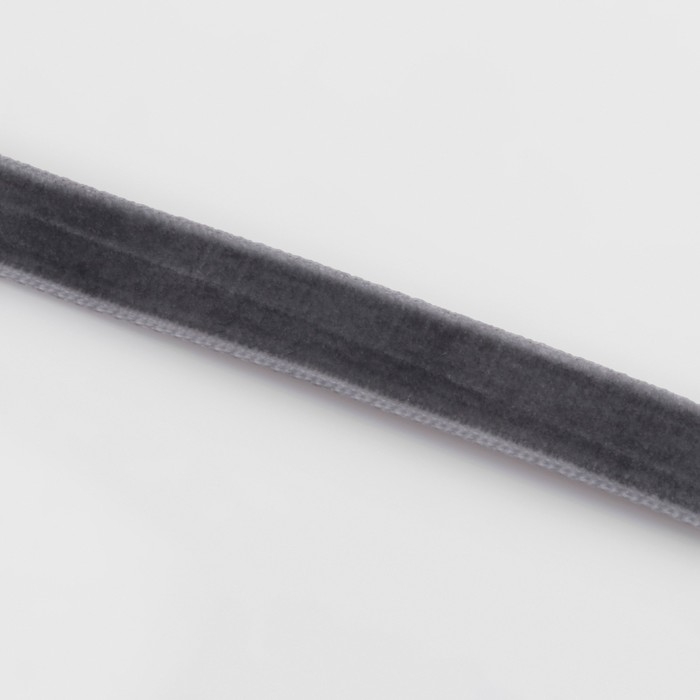 Лента бархатная, 10 мм, 18 ± 1 м, цвет серый №63 Лента бархатная, 10 мм, 18 ± 1 м, цвет серый №63
