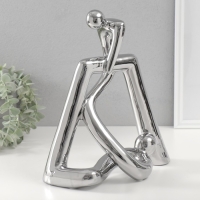 Сувенир керамика "Связанные" серебро 10,5х26,5х31 см