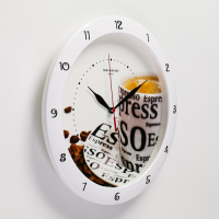 Часы настенные, серия: Кухня, "Кофе", d-29 см, белый обод Часы настенные, серия: Кухня, "Кофе", d-29 см, белый обод