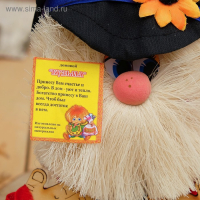 Оберег-домовой "Кузьма в кепке, с рублем", 27х14х10 см, микс