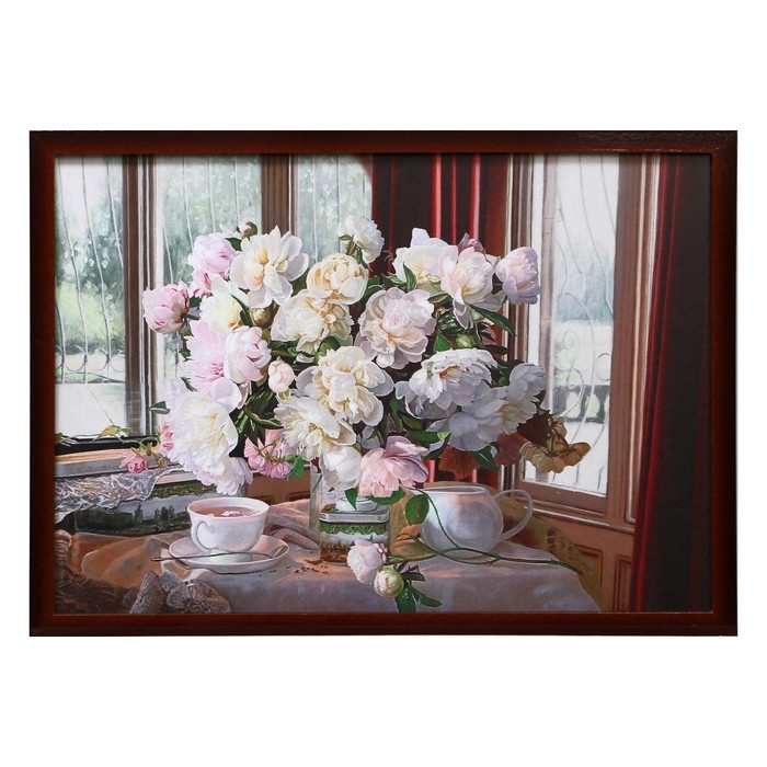 Картина Картина "Букет на столе" 56*76 см, рама микс