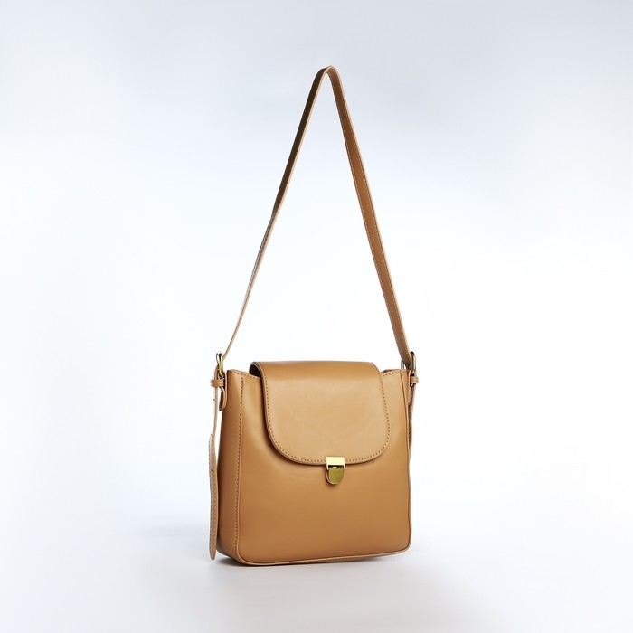 Сумка-мессенджер на клапане, цвет бежевый Сумка-мессенджер на клапане, цвет бежевый