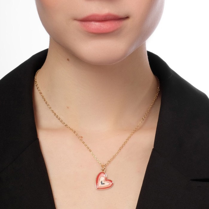 Кулон &laquo;Сердце&raquo; иллюзия, цветной в золоте, 47 см