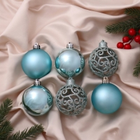 Набор шаров пластик d-6 см, 6 шт "Николь узоры" Набор шаров пластик d-6 см, 6 шт "Николь узоры"