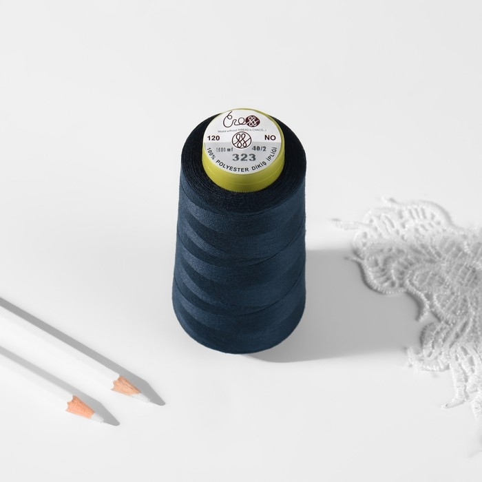 Нитки 40/2, 1500 м, цвет тёмно-синий Нитки 40/2, 1500 м, цвет тёмно-синий