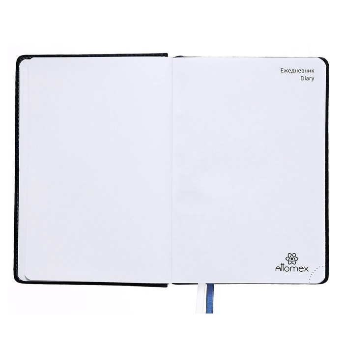 Ежедневник недатированный A5 160 листов Attomex.Croco, твёрдая обложка из искусственной кожи с поролоном, 2 ляссе, блок 70 г/м2, синий