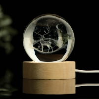 Светильник новогодний «Новый год: Олень», диам. 6 см Светильник новогодний «Новый год: Олень», диам. 6 см