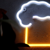 Неоновая вывеска &laquo;Кружка пенного&raquo; 22 x 22 см, батарейки AAx3 (нет в комплекте) + USB, свечение желто-белое