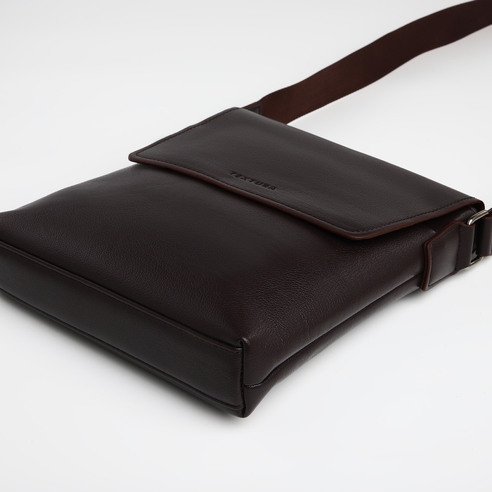 Сумка мужская через плечо TEXTURA, наружный карман, цвет коричневый Сумка мужская через плечо TEXTURA, наружный карман, цвет коричневый