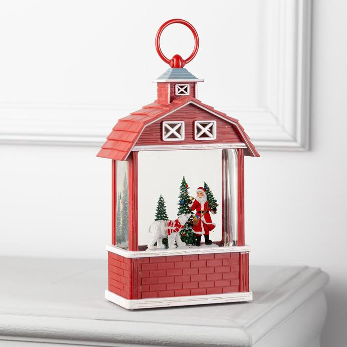 Светодиодная фигура &laquo;Дед Мороз и медведь&raquo; 14 &times; 24 &times; 8 см, пластик, батарейки ААх3 (не в комплекте), свечение тёплое белое