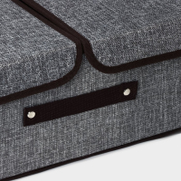 Короб стеллажный для хранения с двойной крышкой Доляна &laquo;Тэри&raquo;, 36&times;25&times;16 см, цвет серый