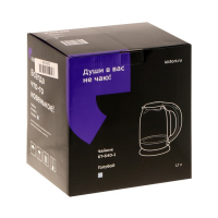 Чайник электрический Kitfort KT-640-1, стекло, 1.7 л, 2200 Вт, подсветка, голубой Чайник электрический Kitfort KT-640-1, стекло, 1.7 л, 2200 Вт, подсветка, голубой