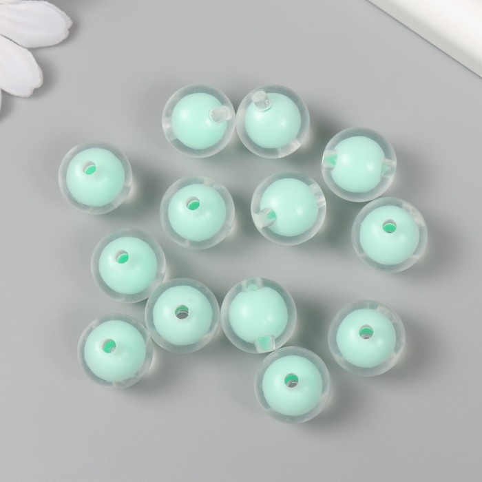 Бусины для творчества пластик "Фисташка" глянец набор 30 гр  d=1,6 см