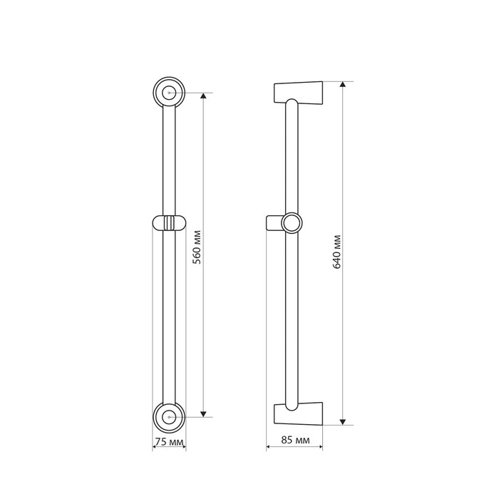 Душевая стойка ZEIN S04, пружинный держатель из пластика, крепеж, сатин