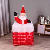 Надувная фигура "Дед Мороз" вылезает из трубы, 150 см Надувная фигура "Дед Мороз" вылезает из трубы, 150 см