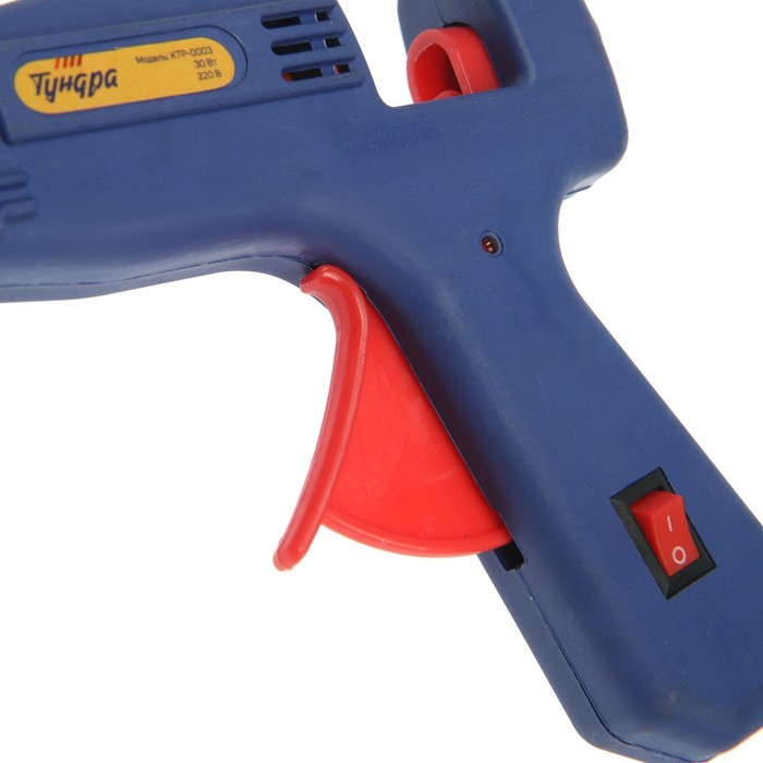 Клеевой пистолет ТУНДРА, 30 Вт, 220 В, выключатель, индикатор, антикапля, шнур 1.2 м, 7 мм Клеевой пистолет ТУНДРА, 30 Вт, 220 В, выключатель, индикатор, антикапля, шнур 1.2 м, 7 мм