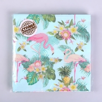 Салфетки бумажные &laquo;Фламинго с цветами&raquo;, 33х33 см, набор 20 шт.