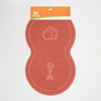 Коврик 2-в-1 под миску/туалет для животных два круга, 47 х 26 см, розовый