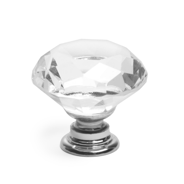 Ручка кнопка CAPPIO, "Алмаз", стеклянная, d=30 мм