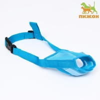 Намордник сетчатый с двойной фиксацией, размер M (длина по носу 10 см, обхват морды 20 см), голубой Намордник сетчатый с двойной фиксацией, размер M (длина по носу 10 см, обхват морды 20 см), голубой