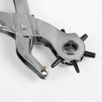 Щипцы-пробойник, с прорезиненными ручками, 21 &times; 13,5 см, цвет серебряный/красный