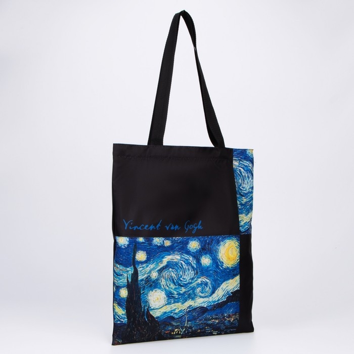 Сумка-шопер &laquo;Ван Гог&raquo;, без молнии, без подкладки, цвет чёрный