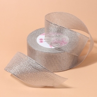 Лента парчовая, 40 мм, 23 &plusmn; 1 м, цвет серебряный