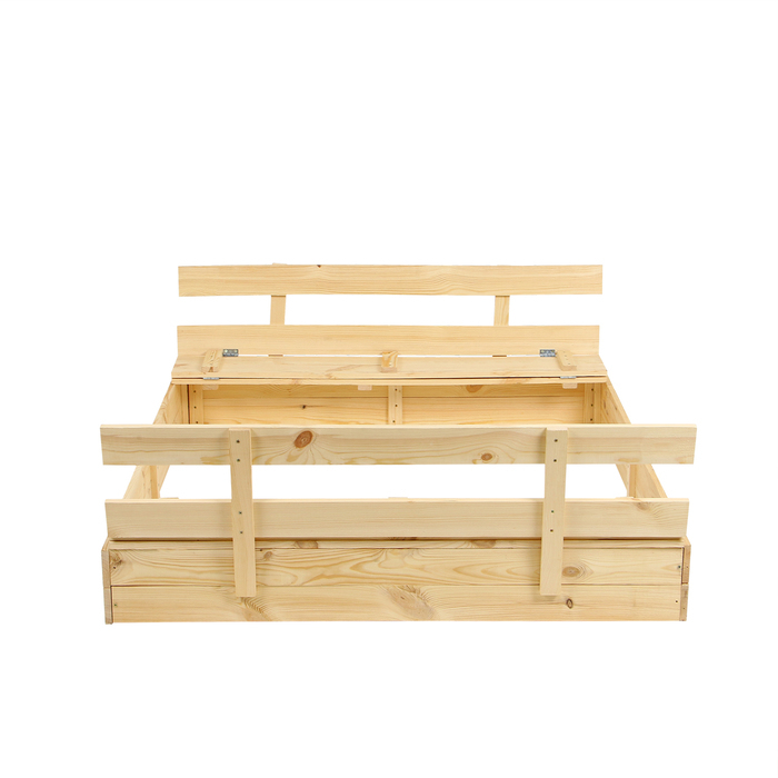 Песочница деревянная, с крышкой, 150 × 140 × 18 см, без покраски, лавочки (2 шт.), Greengo Песочница деревянная, с крышкой, 150 × 140 × 18 см, без покраски, лавочки (2 шт.), Greengo