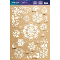 Наклейки новогодние на окна &laquo;Узорные снежинки&raquo; , многоразовые, 33 х 50 см, Новый год