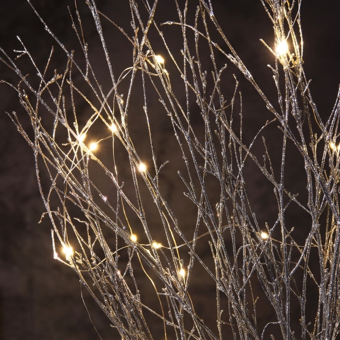 Светодиодная фигура &laquo;Ветви серые&raquo; 80х55х6 см, 30 LED, батарейки АAх3 (не в комплекте), свечение теплое белое