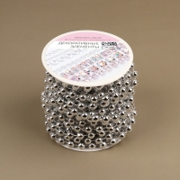 Бусы на нитях, круглые, 7,5 мм, 10 &plusmn; 1 м, цвет серебряный