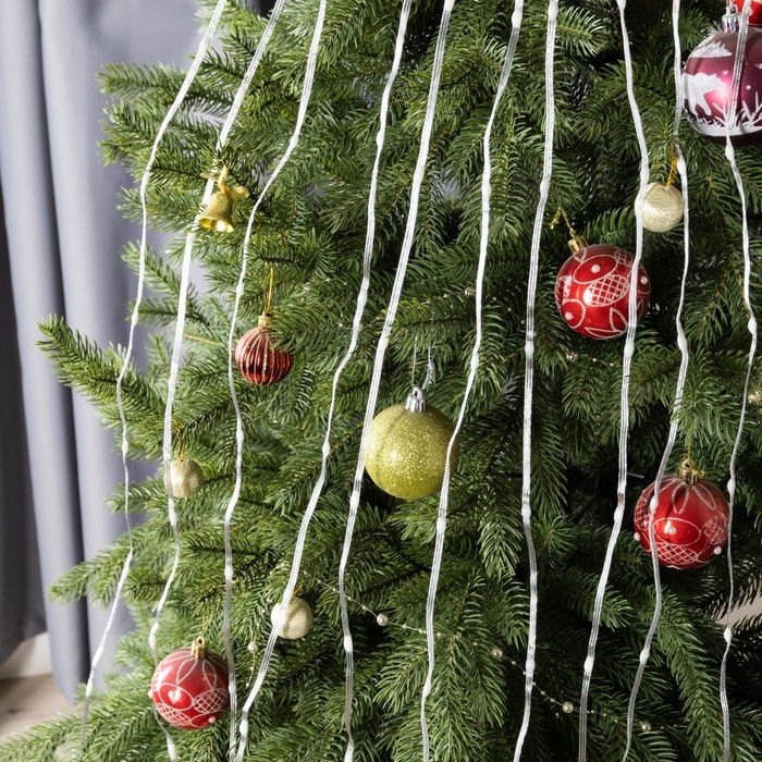 Умная гирлянда &laquo;Конский хвост&raquo; 10 нитей по 1.5 м роса, IP20, серебристая нить, 150 LED, пульт ДУ, приложение, свечение RGB, USB