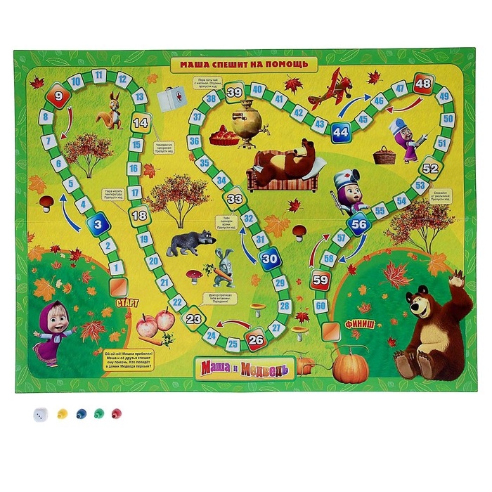 Настольная игра &laquo;Маша и Медведь&raquo;, 2-4 игрока, 3+